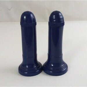 Vintage Lapin Blue Atomic Torpedo 3.5" Salt & Pepper Shakers USA made